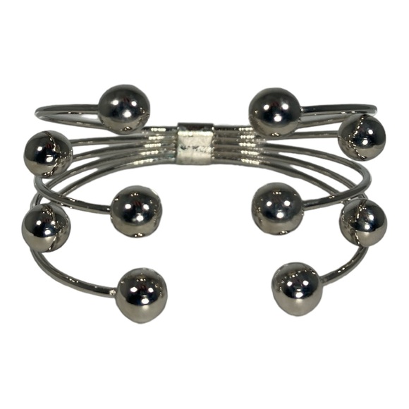 Ball Silver Cuff Bracelet - Picture 1 of 6